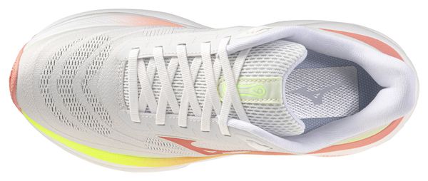 Mizuno Wave Sky 9 hardloopschoenen Wit/Koraal/Geel voor dames