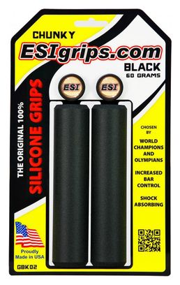 Puños de silicona ESI Chunky 32mm - Negro