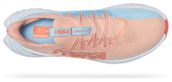 Chaussures Running Hoka Carbon X 3 Rose Bleu Femme