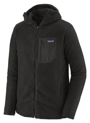 Technisches Fleece Patagonia R1 Air Kapuzenpulli mit durchgehendem Reißverschluss Black Men