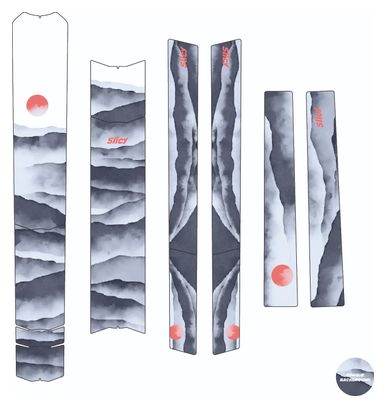 Kit Protector de Cuadro Hakuba Slicy Custom Gris / Rojo Brillante