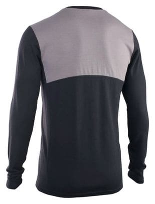 Maillot de ciclismo de montaña Merino de manga larga para hombre ION Negro