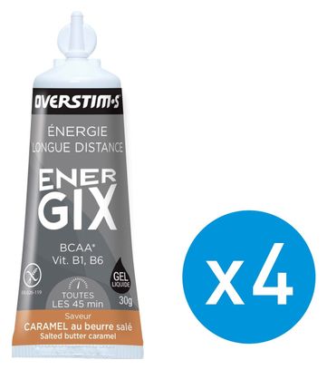 Pack 3+1 Offert - Gel Énergétique Overstims Energix Liquide Caramel Beurre salé 