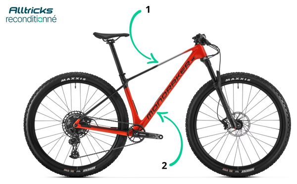 Mountain bike semi-rigida Mondraker Chrono Carbon DC Sram 12V 29'' Rosso/Grigio 2025 T.XL 185/200 cm - Prodotto ricondizionato