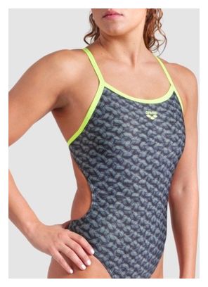 Arena New Monogram Dos Challenge Badeanzug Dark Sage Multi/Artic Lime Women