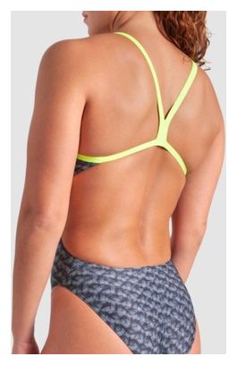 Arena New Monogram Dos Challenge Badeanzug Dark Sage Multi/Artic Lime Women