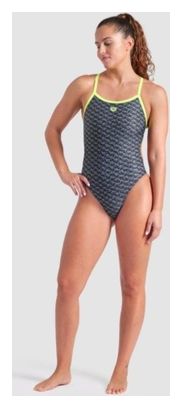 Arena New Monogram Dos Challenge Badeanzug Dark Sage Multi/Artic Lime Women