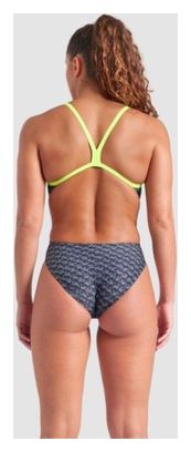 Arena New Monogram Dos Challenge Badeanzug Dark Sage Multi/Artic Lime Women
