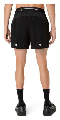Pantalones cortos Asics Fujitrail All Over Print 5in, negro/gris, para hombre