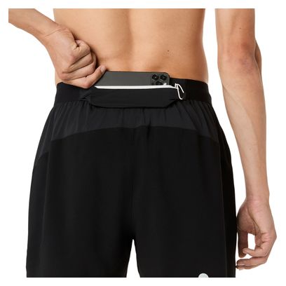 Pantalones cortos Asics Fujitrail All Over Print 5in, negro/gris, para hombre