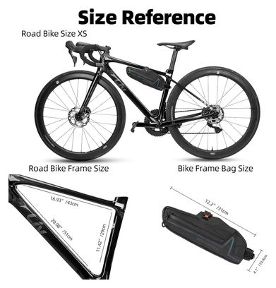 Sacoche de cadre de vélo étanche et réfléchissante  1 5 L