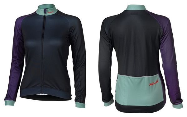 XLC JE-S18 Jersey met lange mouwen Donkerblauw Groen Licht Lila