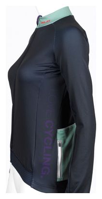 Maillot XLC JE-S18 Manga Larga Azul Oscuro Verde Lila Claro