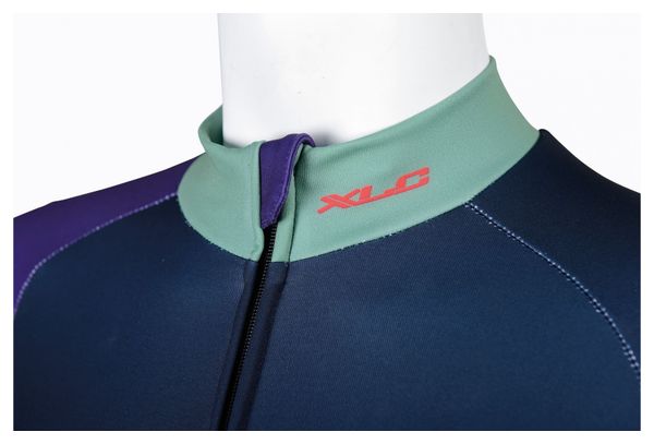 Maillot XLC JE-S18 Manga Larga Azul Oscuro Verde Lila Claro