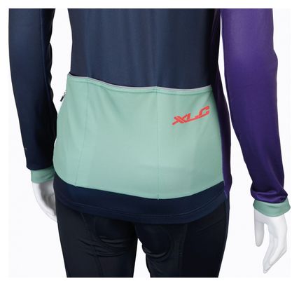 Maillot XLC JE-S18 Manga Larga Azul Oscuro Verde Lila Claro