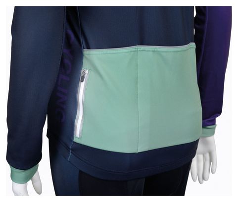 Maillot XLC JE-S18 Manga Larga Azul Oscuro Verde Lila Claro
