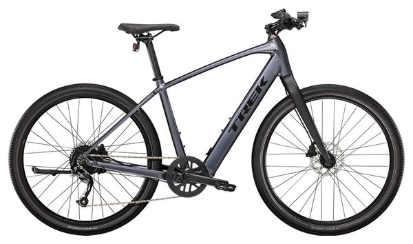 Trek Dual Sport+ 2 Shimano Altus 9V 250 Wh 650 mm Grijs 2023 Elektrische Fitnessfiets