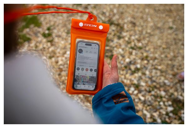 WATERPROOF PHONE POUCH O054 ORANGE/TRANSPARENT