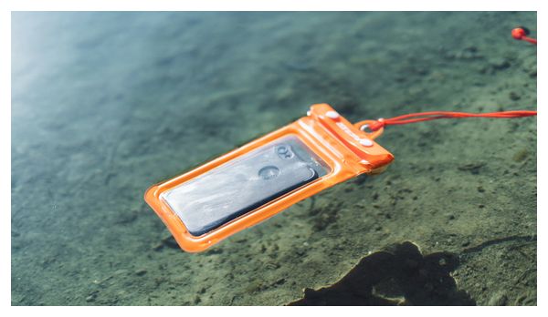 WATERPROOF PHONE POUCH O054 ORANGE/TRANSPARENT