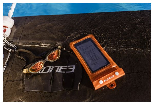 WATERPROOF PHONE POUCH O054 ORANGE/TRANSPARENT
