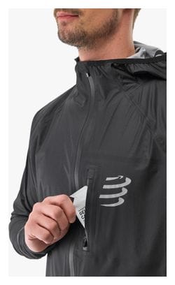 Wasserdichte Jacke Compressport Thunderstorm 25/75 Schwarz