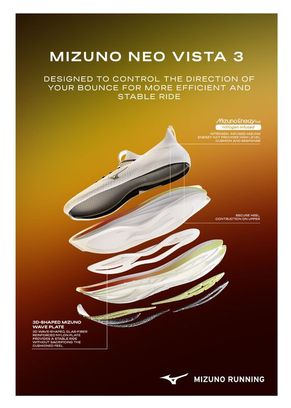 Zapatillas de running Mizuno Neo Vista 3 blancas/naranjas para hombre