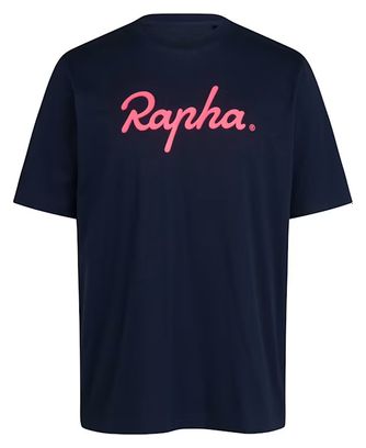 T-Shirt Rapha Coton Large Logo Blue/Rose