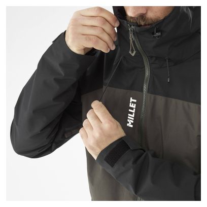 Chaqueta impermeable Mijo Seneca Gore-Tex 2L Negro/Caqui