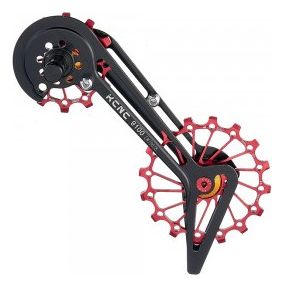 Jockey Wheel System KCNC Galets de Dérailleur Shimano 8000/9100 12+16 Dents Roulement Céramique Rouge