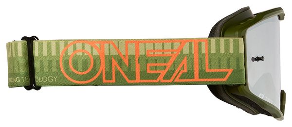 O'Neal B-10 Maschera MTB a strisce verde/argento specchiato