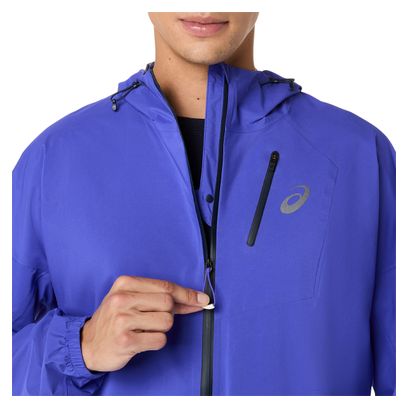 Chaqueta impermeable Asics Fujitrail Elite violeta para hombre