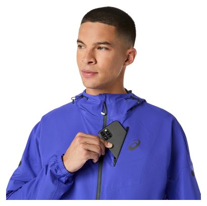 Chaqueta impermeable Asics Fujitrail Elite violeta para hombre