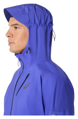 Chaqueta impermeable Asics Fujitrail Elite violeta para hombre