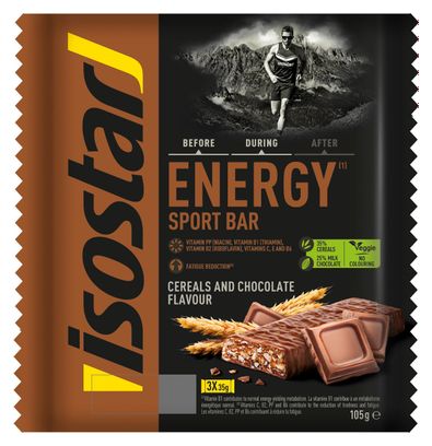 ISOSTAR 3 Energy bar HIGH ENERGY 3x35g Flavour Chocolate