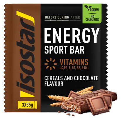Barres énergétiques Isostar Energy Sport Bar Céréales & Chocolat - 3x35g