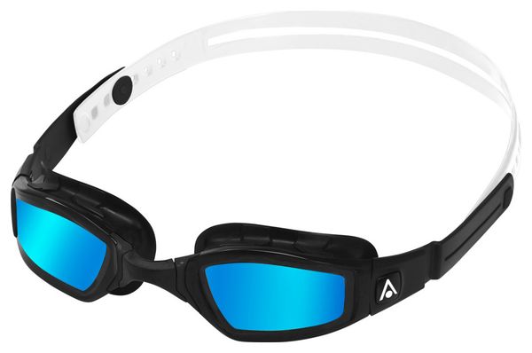 Aquasphere Ninja Schwimmbrille Schwarz / Weiß - Blaue Spiegelgläser