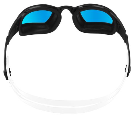 Aquasphere Ninja Schwimmbrille Schwarz / Weiß - Blaue Spiegelgläser