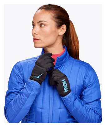 Women's Hoka Run Fleece Marathon Mittens Marathon Pack Black