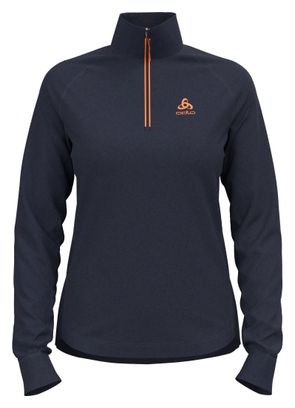 Damen Odlo 1/2 Zip Berra Langarmtrikot Dunkelblau