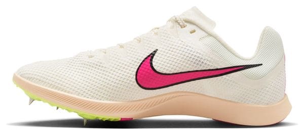 Wiederaufbereitetes Produkt - Unisex Nike Zoom Rival Distance Leichtathletikschuh Weiß Rosa Gelb 41