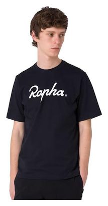 Rapha Katoen T-Shirt met groot logo Zwart/Wit