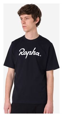 Rapha Katoen T-Shirt met groot logo Zwart/Wit