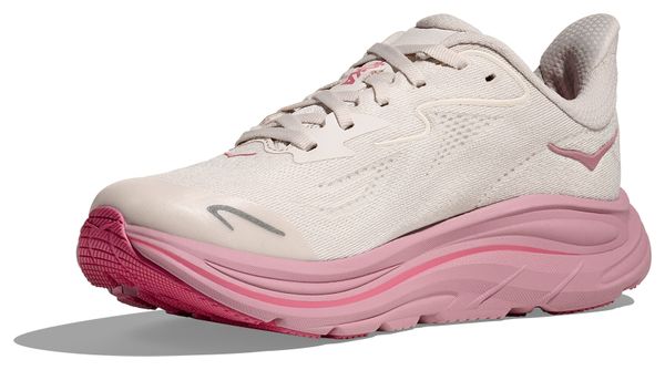 Chaussures Running Hoka Clifton 10 Blanc/Rose Enfant