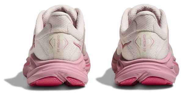 Chaussures Running Hoka Clifton 10 Blanc/Rose Enfant