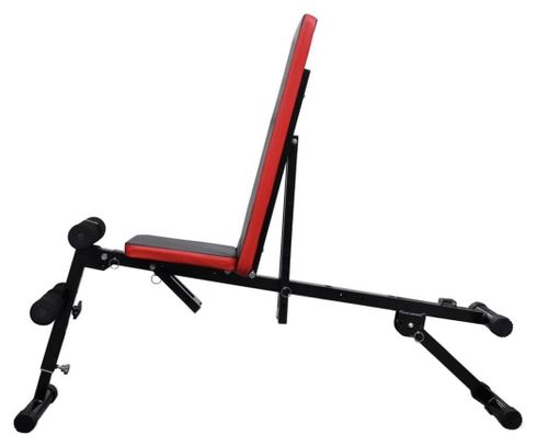 Banc de musculation d'entraînement réglable avec jeu d'haltères 60 5 kg noir et rouge 02_0000027