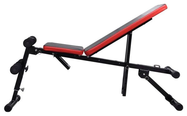 Banc de musculation d'entraînement réglable avec jeu d'haltères 60 5 kg noir et rouge 02_0000027