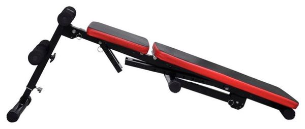 Banc de musculation d'entraînement réglable avec jeu d'haltères 60 5 kg noir et rouge 02_0000027