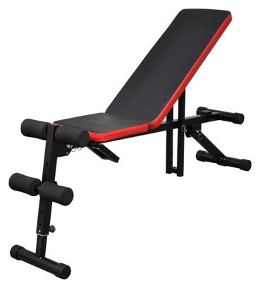 Banc de musculation d'entraînement réglable avec jeu d'haltères 60 5 kg noir et rouge 02_0000027