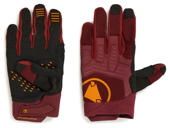 Guantes largos Endura Singletrack II Rojo