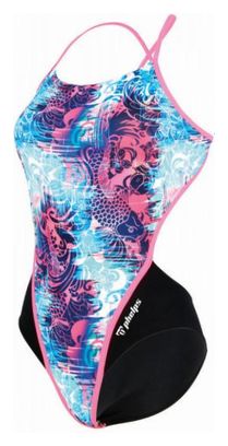 Michael Phelps Einteiliger Badeanzug für Damen Dragon Racing Back Dragon Blue / Pink